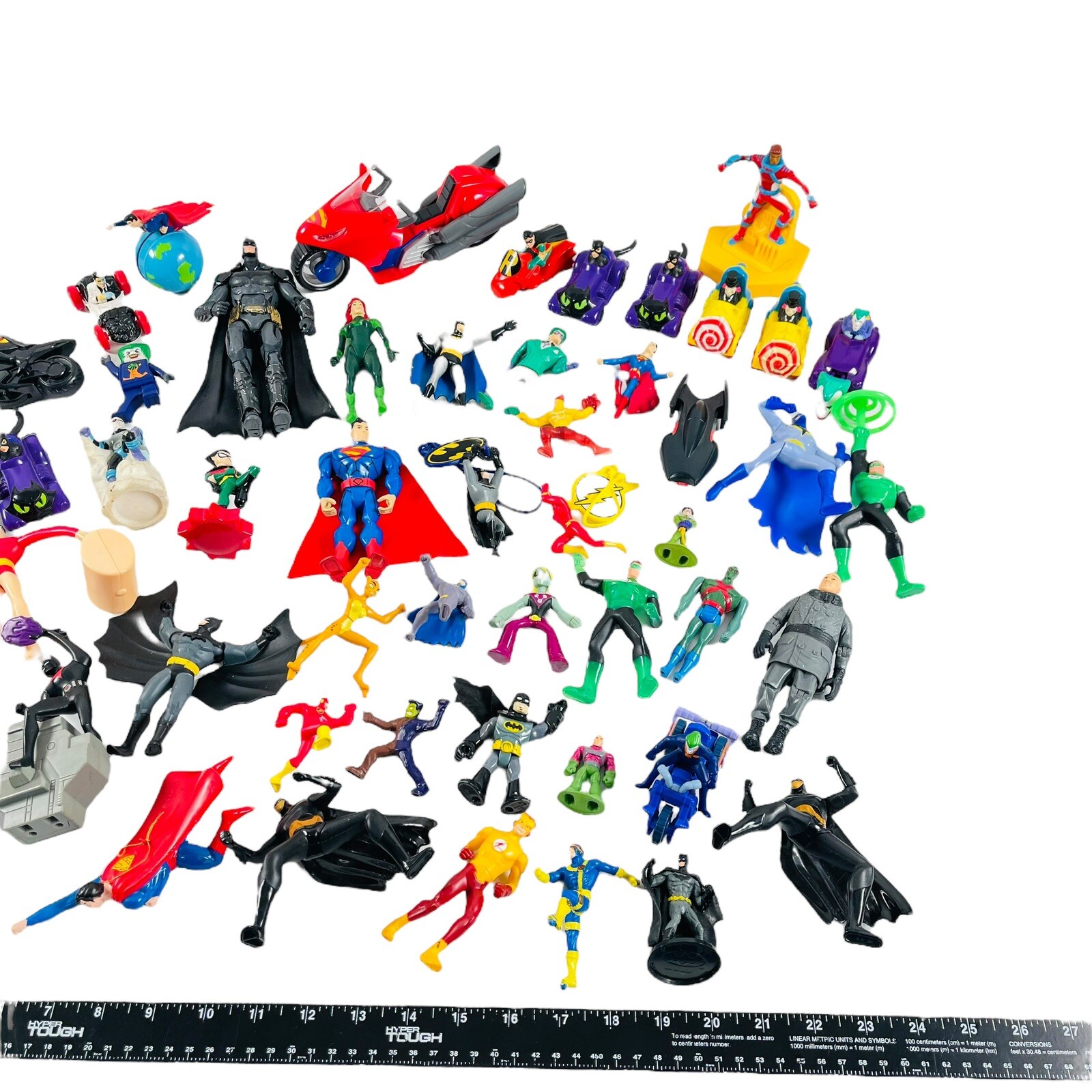DC Comics Toy Lot of 50 Mixed Action Figures Batman Superman PVC Fast Food VTG B