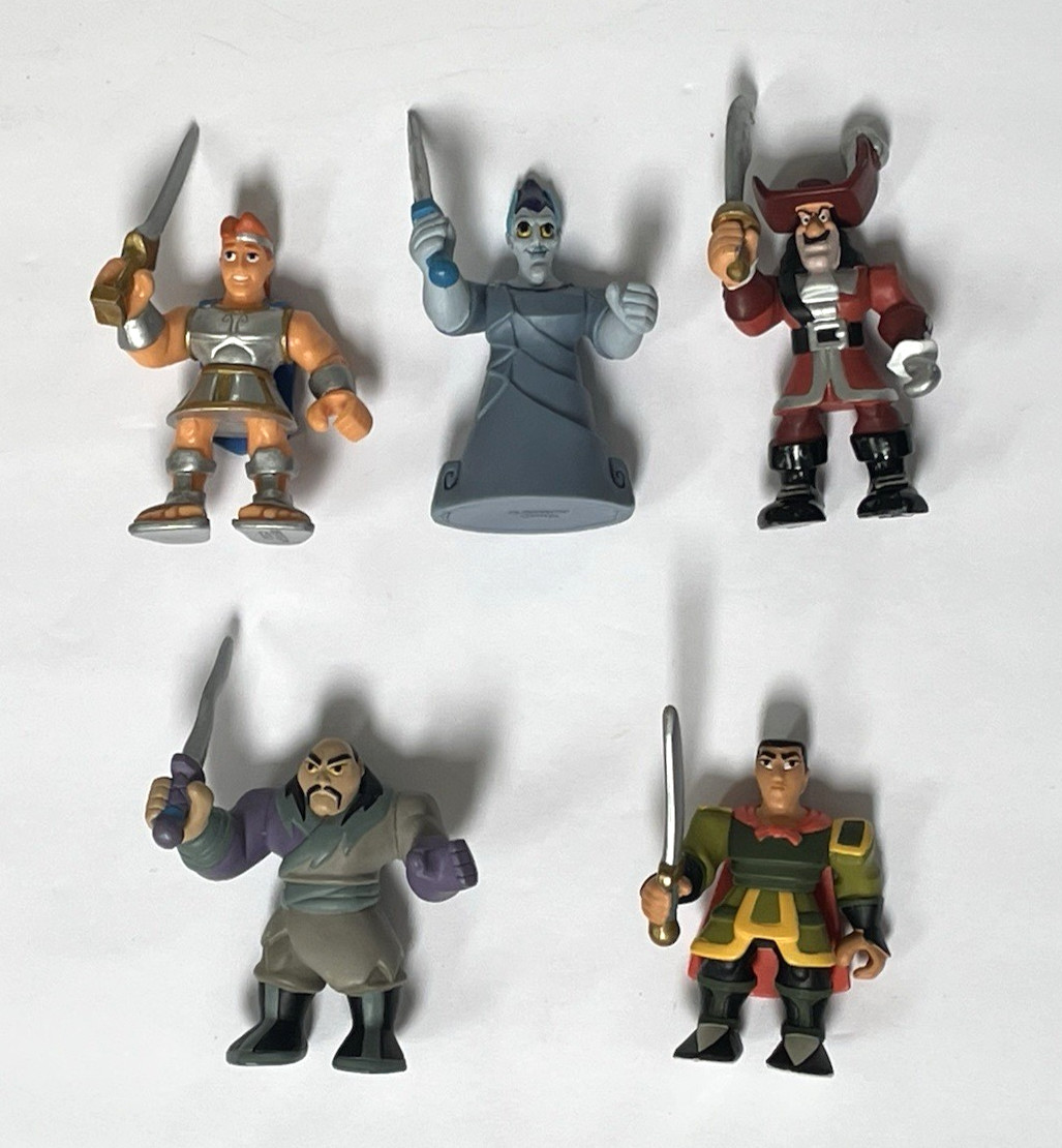 Disney Store Mini PVC 5 Figure Lot Hercules Hades Captain Hook Li Shang Shan Yu