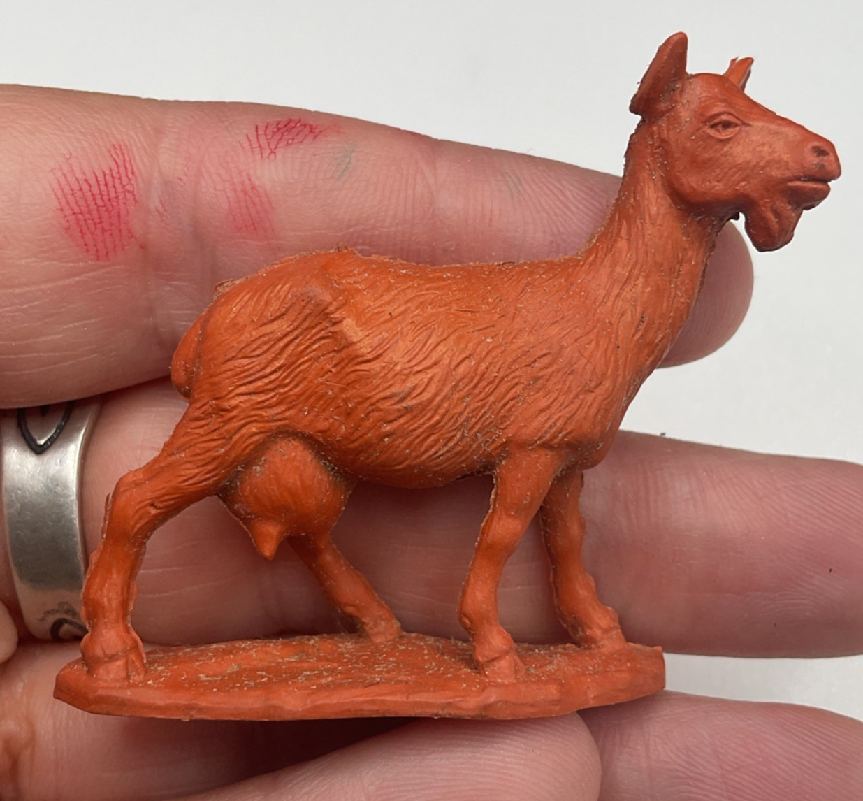 VTG Auburn Rubber-like Plastic Farm Animals 1950s-1964 Female Goat Brown