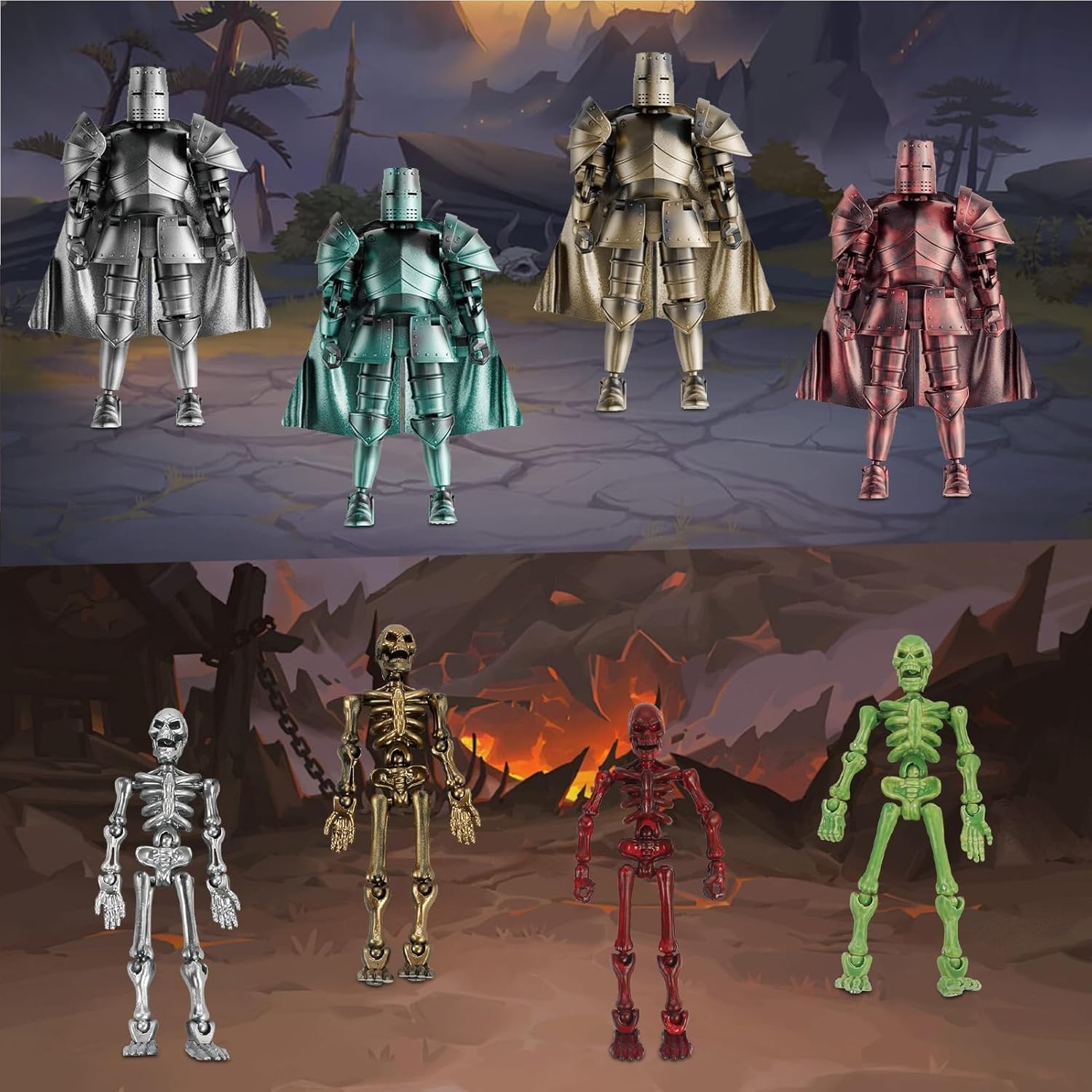 Medieval Action Figures Assembly Required, DIY Skeleton Knight Action Figures…