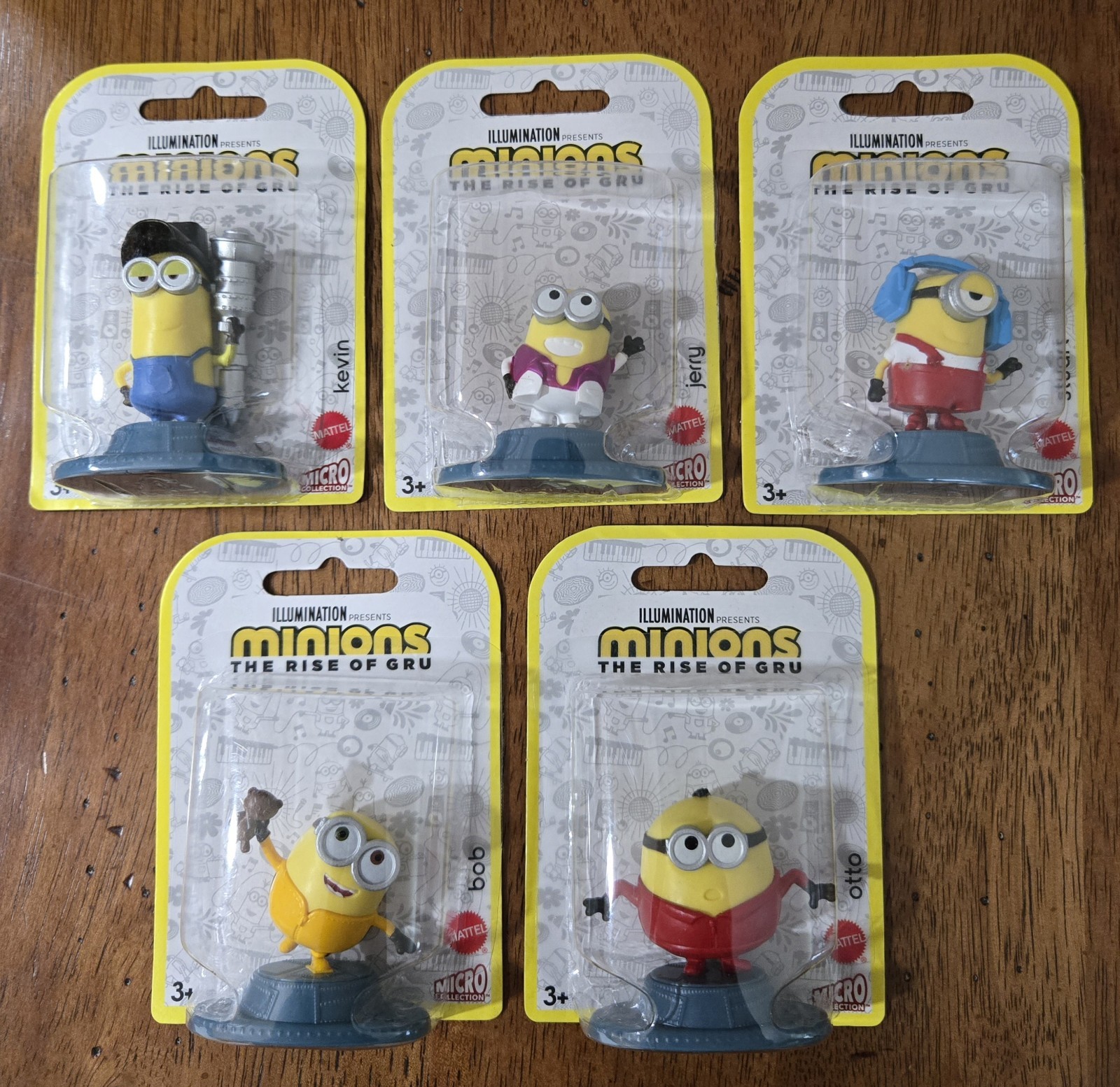 Minions, The Rise of Gru, Mattel Micro Collection, 5 Cake Toppers, New