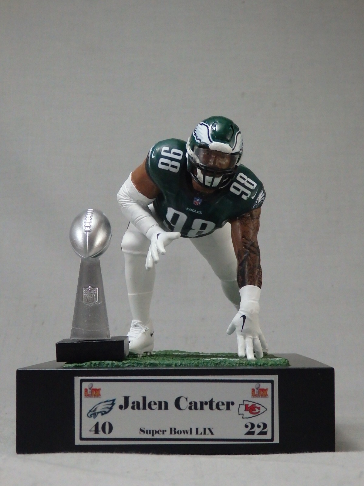 JALEN CARTER custom figure PHILADELPHIA EAGLES jersey helmet McFarlane SUPER
