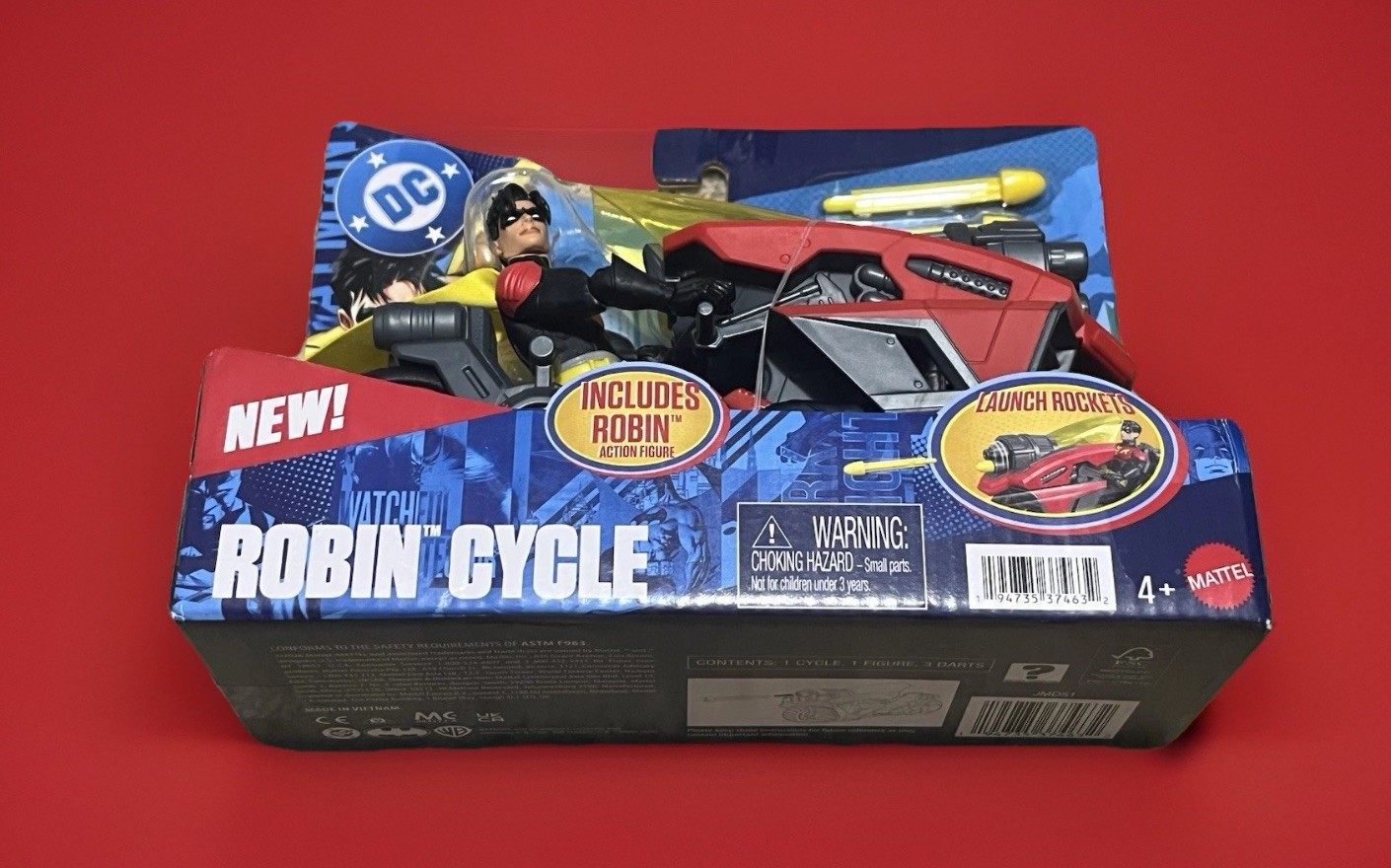 Mattel DC Premier New Robin Cycle Action Figure Motorcycle w/ Darts NIP