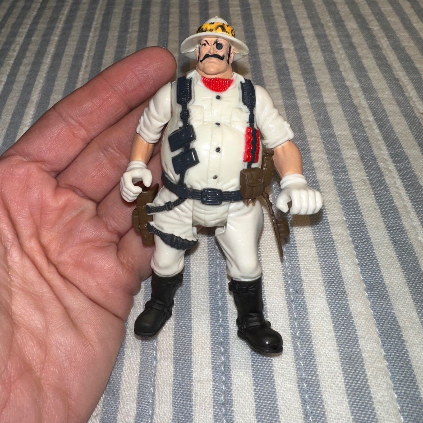 Vintage Safari Expedition Action Figure Monocle Mustache White Outfit 4.5 Inch