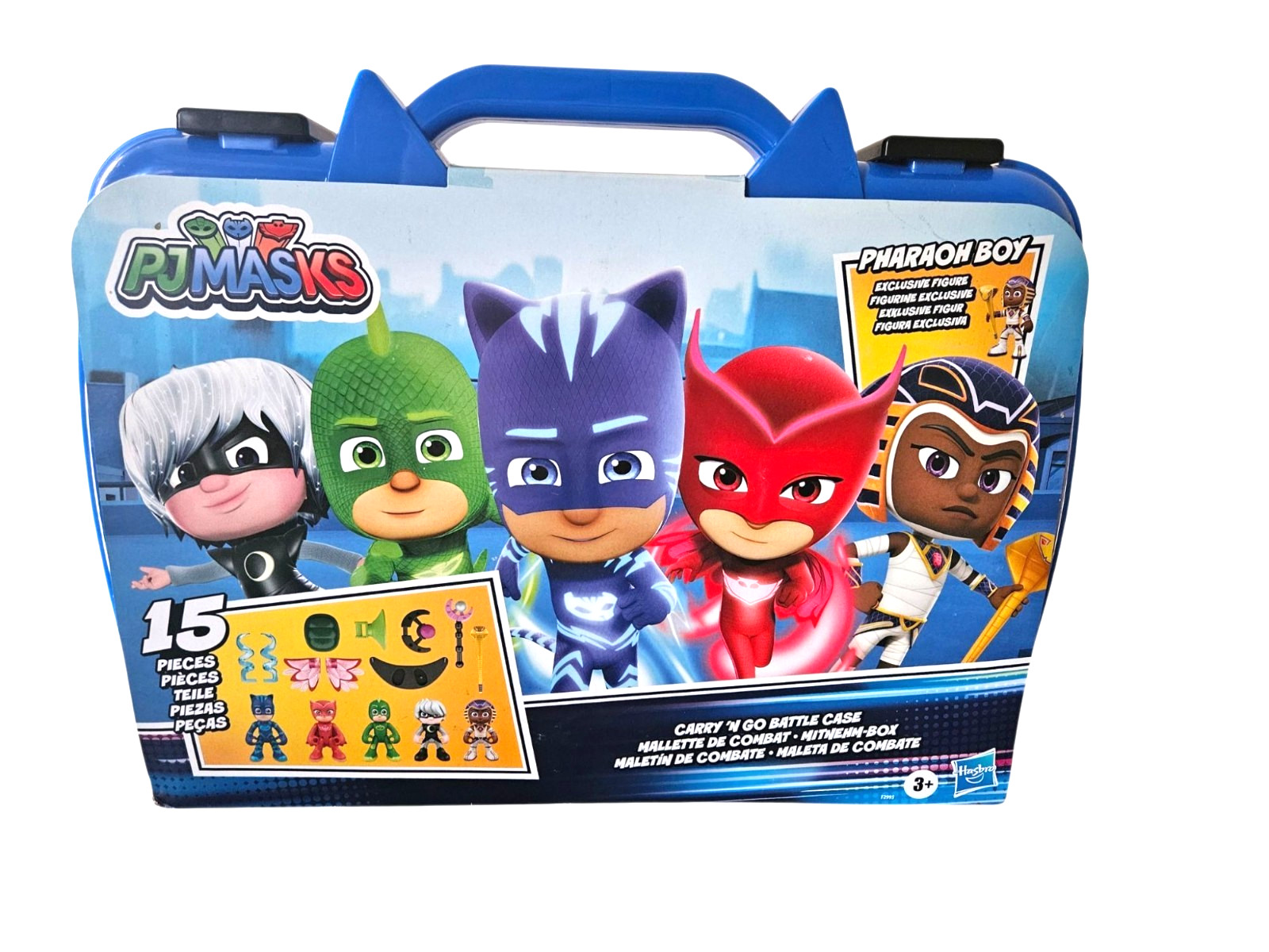 PJ Masks Carry N Go Battle Case With Exclusive Pharaoh Boy Figure 15 Pieces NEW
