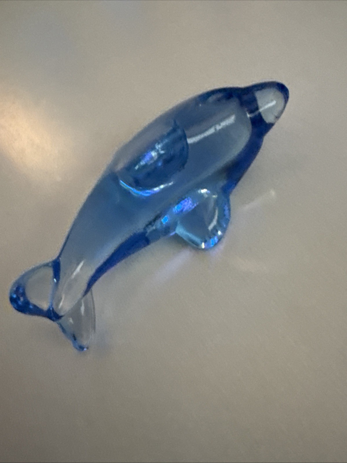 Rare Premium Quality Plastic Transparent 2&Prime; Blue Dolphin Pocket Action Figure