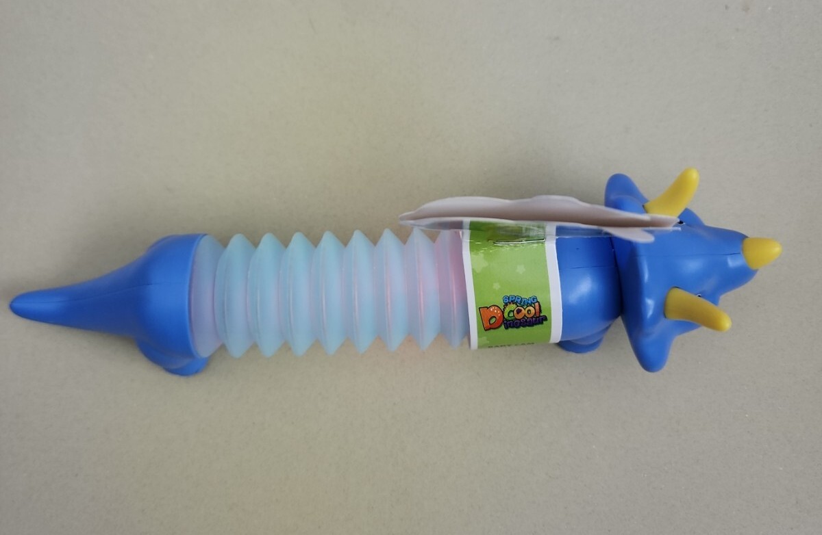 Triceratops Spring Cool Dinosaur Bady Cam Stretch Flashy Lights Up Blue