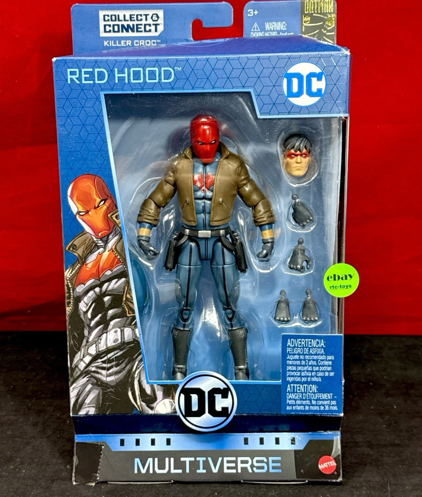DC Multiverse Red Hood Jason Todd #4 BAF Killer Croc Leg Mattel New Damaged Box