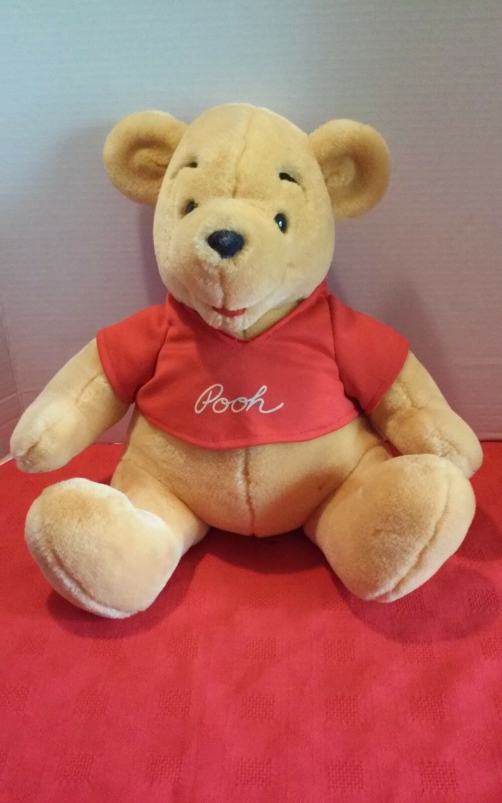 Winnie the Pooh Plush Walt Disney World Disneyland Stuffed Animal 13 Inches Tall