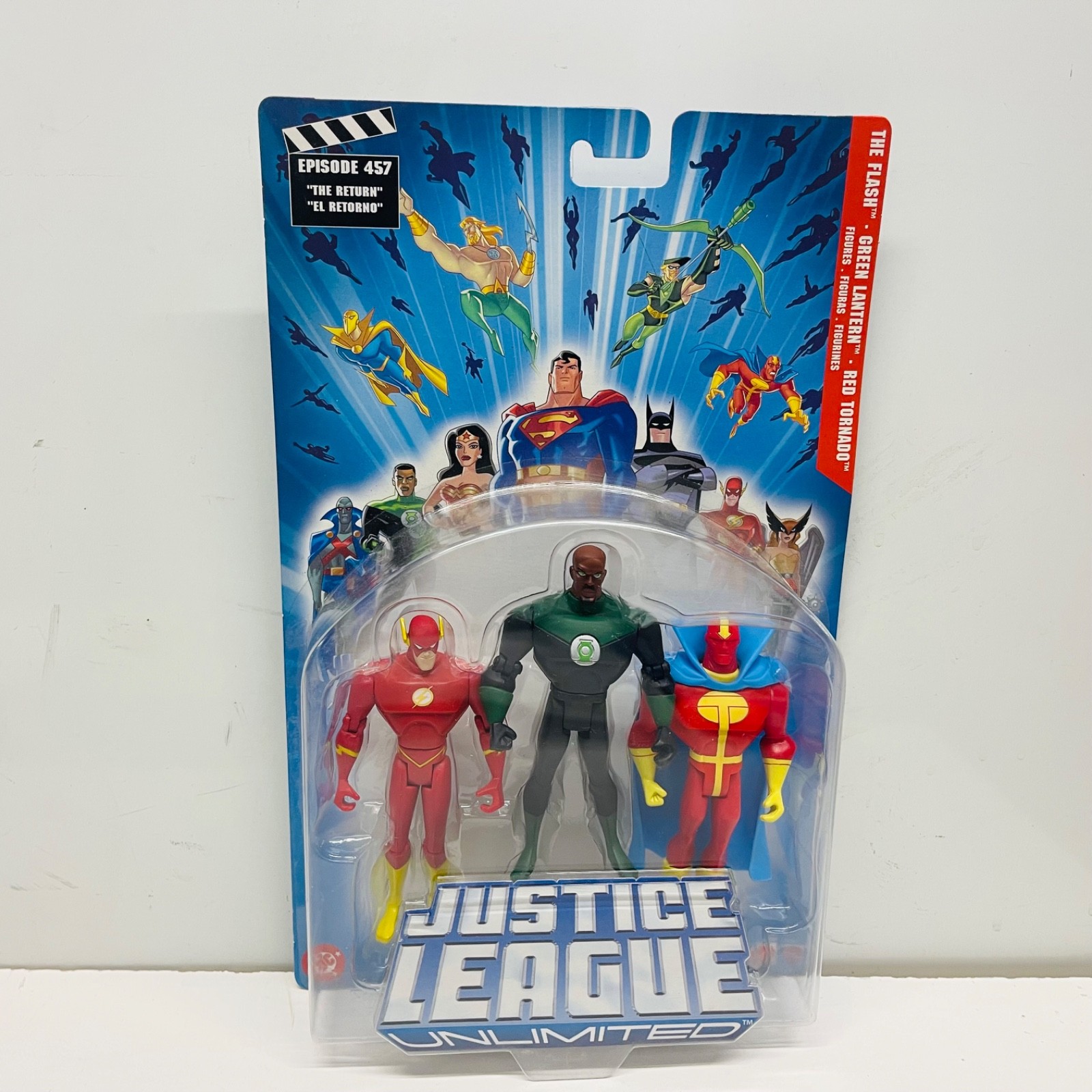 Flash Green Lantern Red Tornado Justice League Unlimited 3 pk DCU 4&Prime; NIP JLU