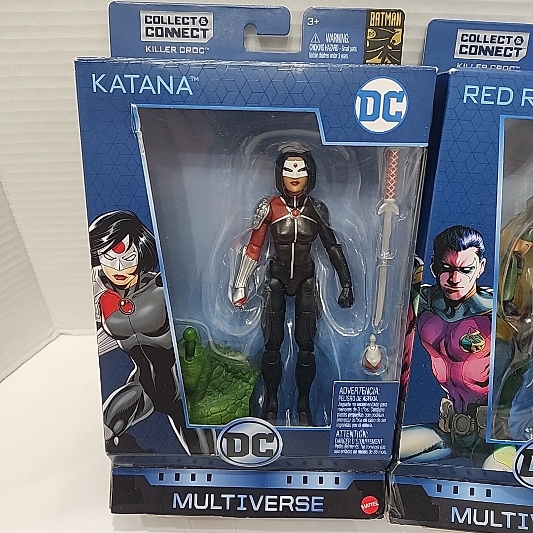 DC Multiverse Collect & Connect Killer Croc BAF Red Robin Batman And Katana Set