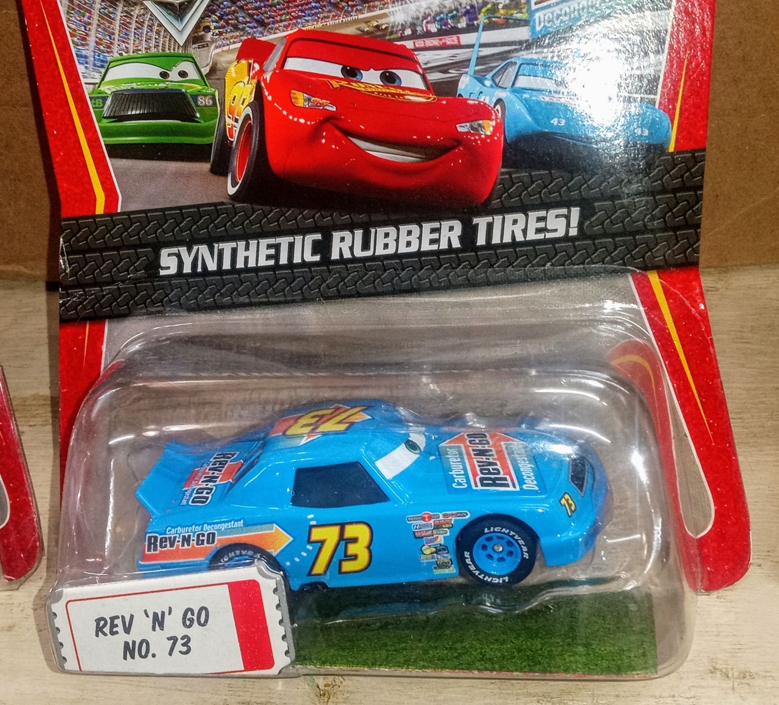 Disney Pixar Cars Rev &lsquo;N&rsquo; Go No. 73 Synthetic Rubber Tires Kmart 1:55 NIP