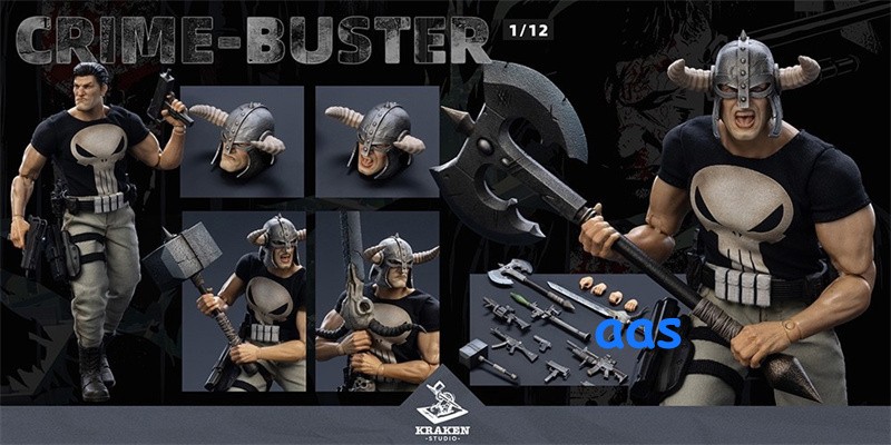 Anime KRAKEN Studio 1/12 Punisher Frank 6&Prime; Male Action Figure Toy Deluxe Ver
