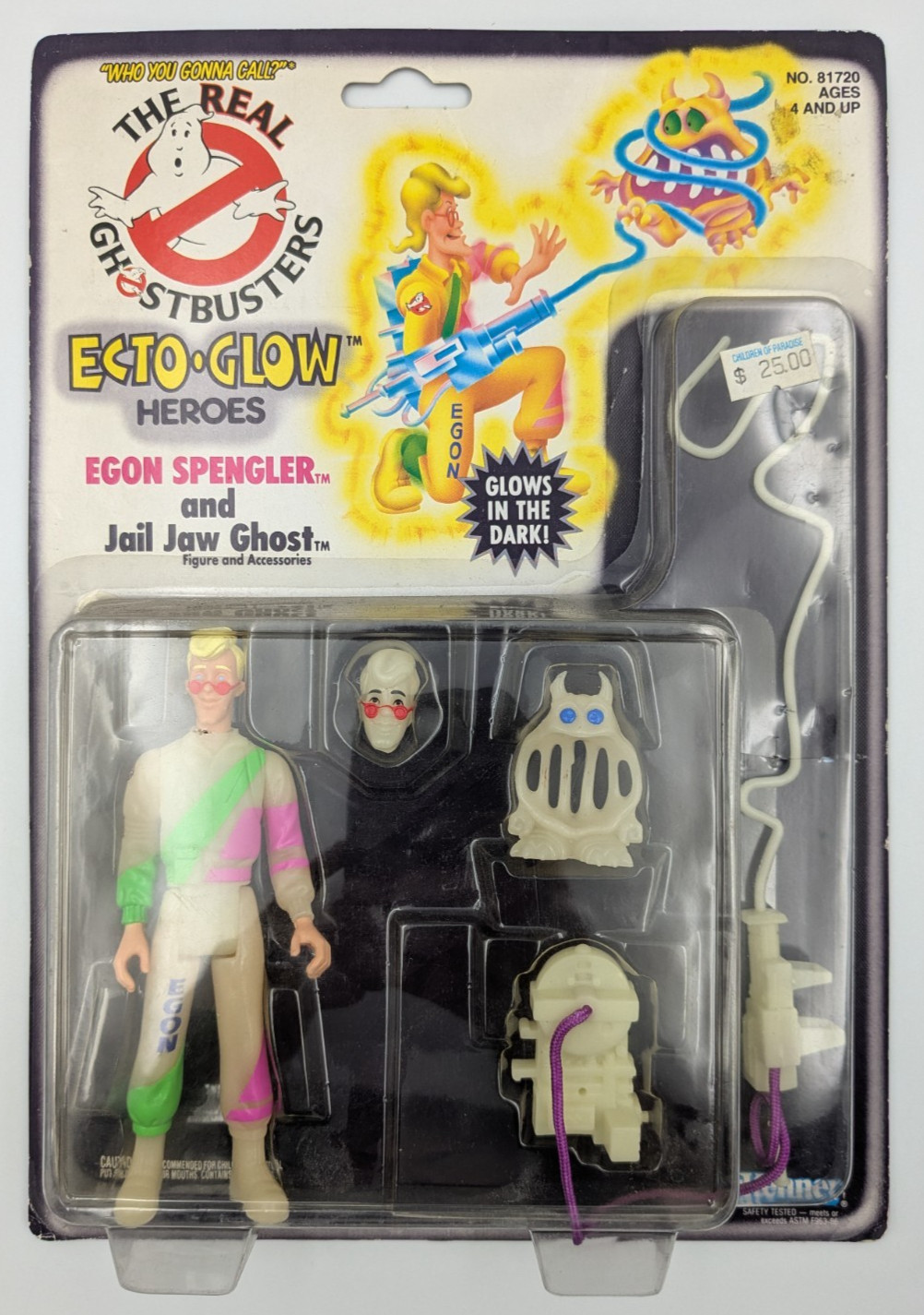 Vintage Kenner The Real Ghostbusters Ecto-Glow Egon Spengler Jail Jaw Ghost MOC