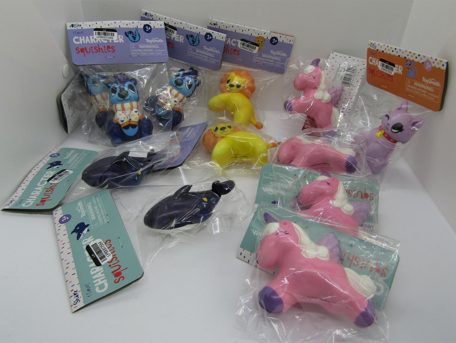 12 Character squishes ages 3 and up. Brand new.B401