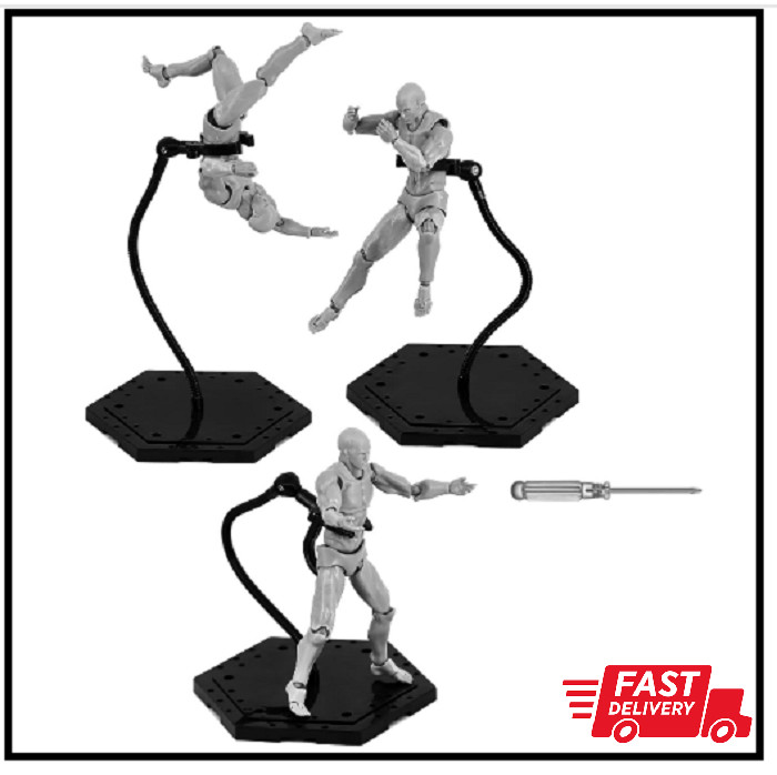 3 Pack Black Action Figure Stand,Action Display Holder