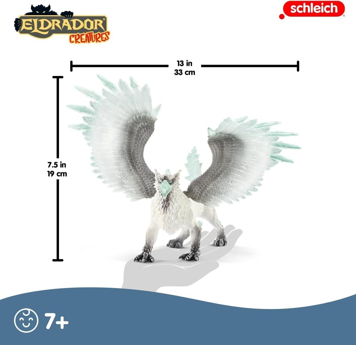 Schleich Eldrador Creatures – 13&Prime; Ice Griffin Toy – Movable Wing Dragon Figure