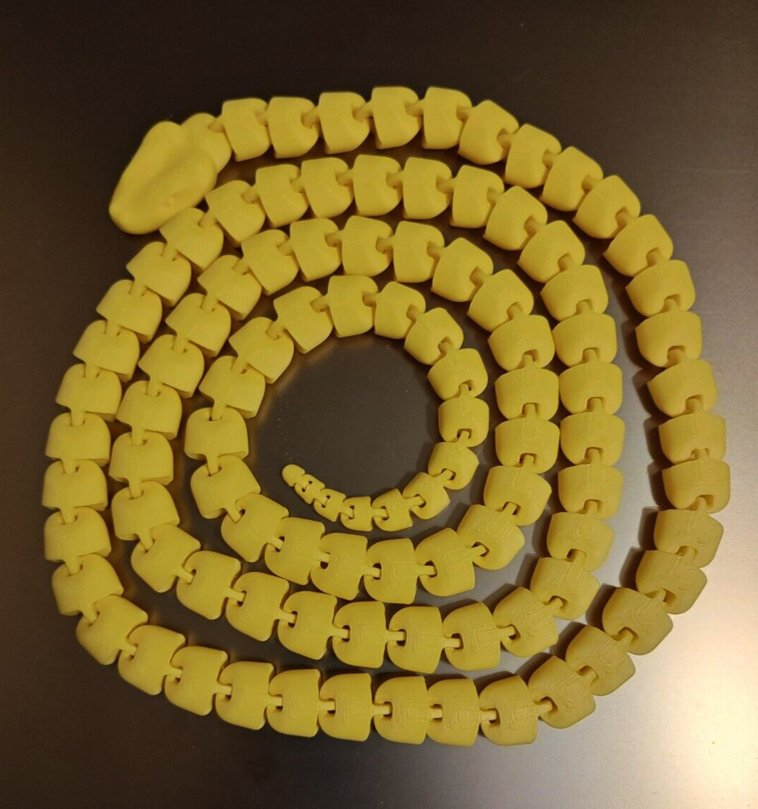 3D Printed Flexible Articulated Snake – Yellow – 56&Prime; Long