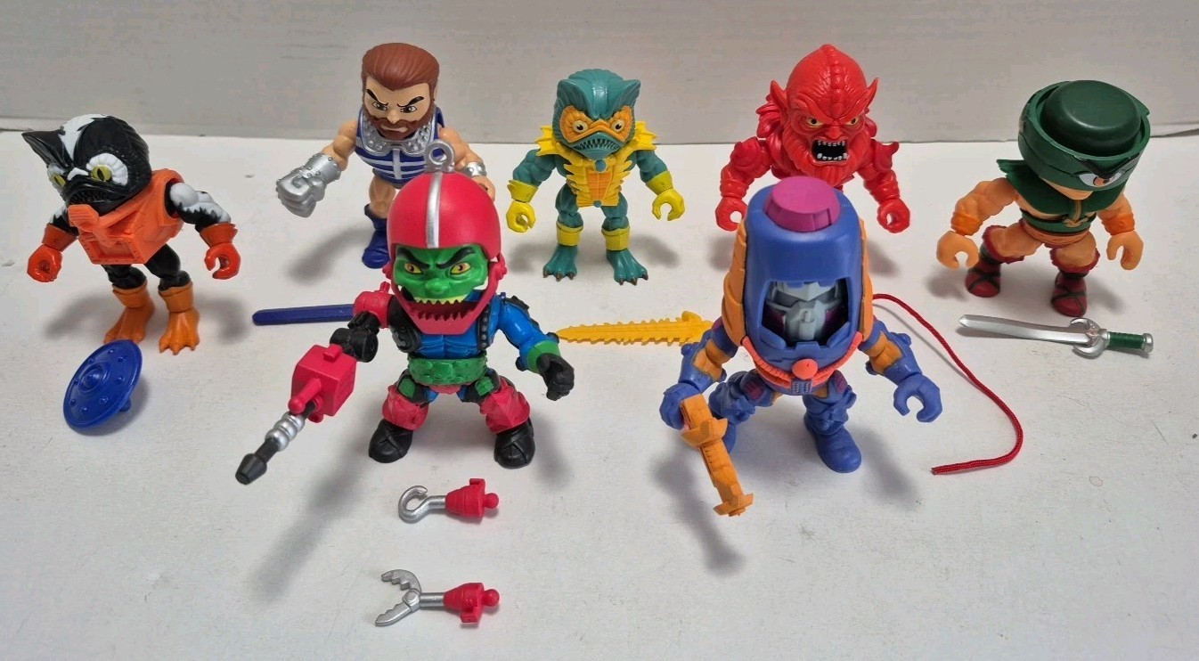 MOTU Loyal Subjects Lot of 7 Trap Jaw Fisto Man E Faces Stinkor