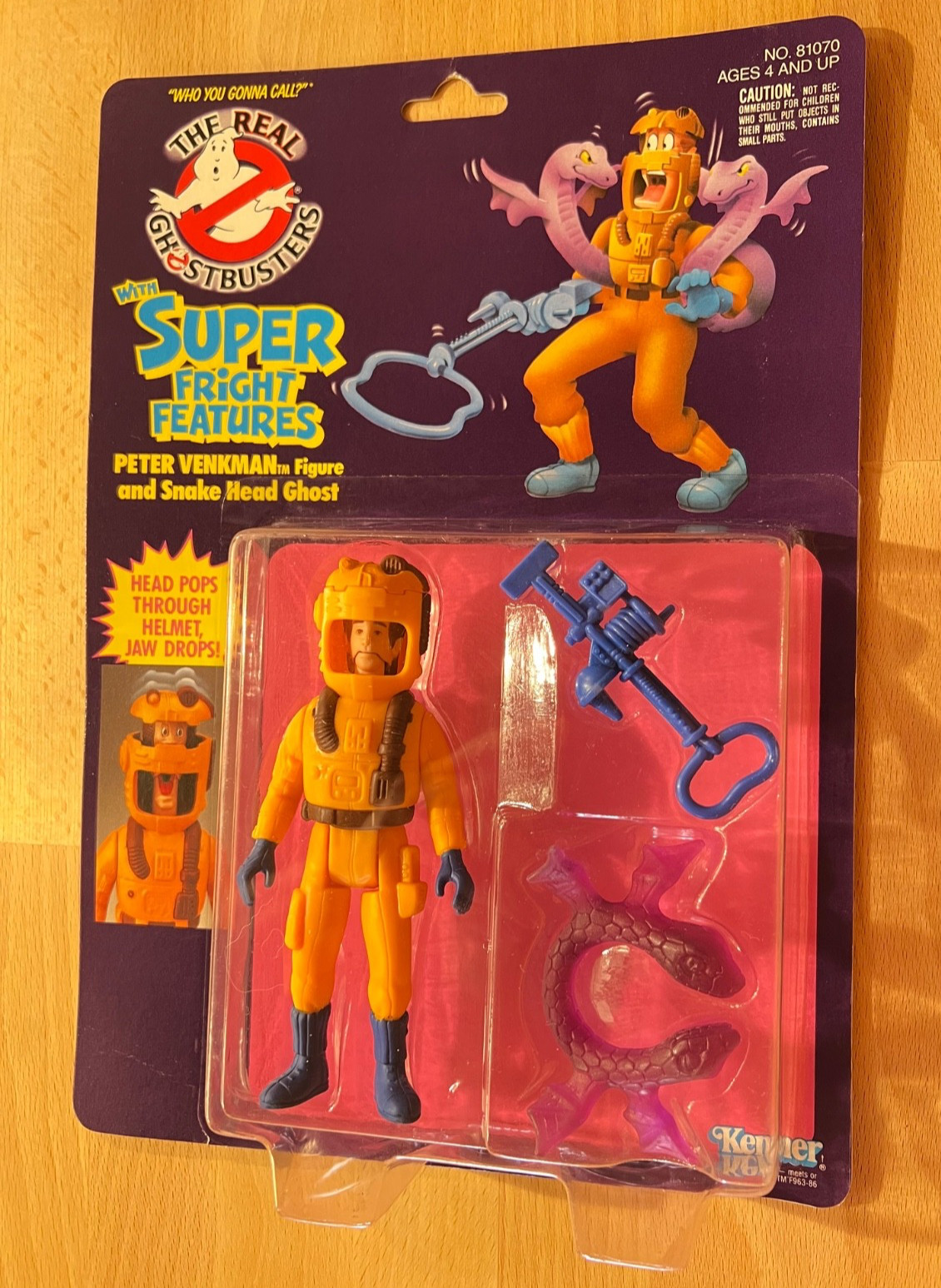 1986 The Real Ghostbusters Peter Venkman Snake Head Ghost Super Fright Features