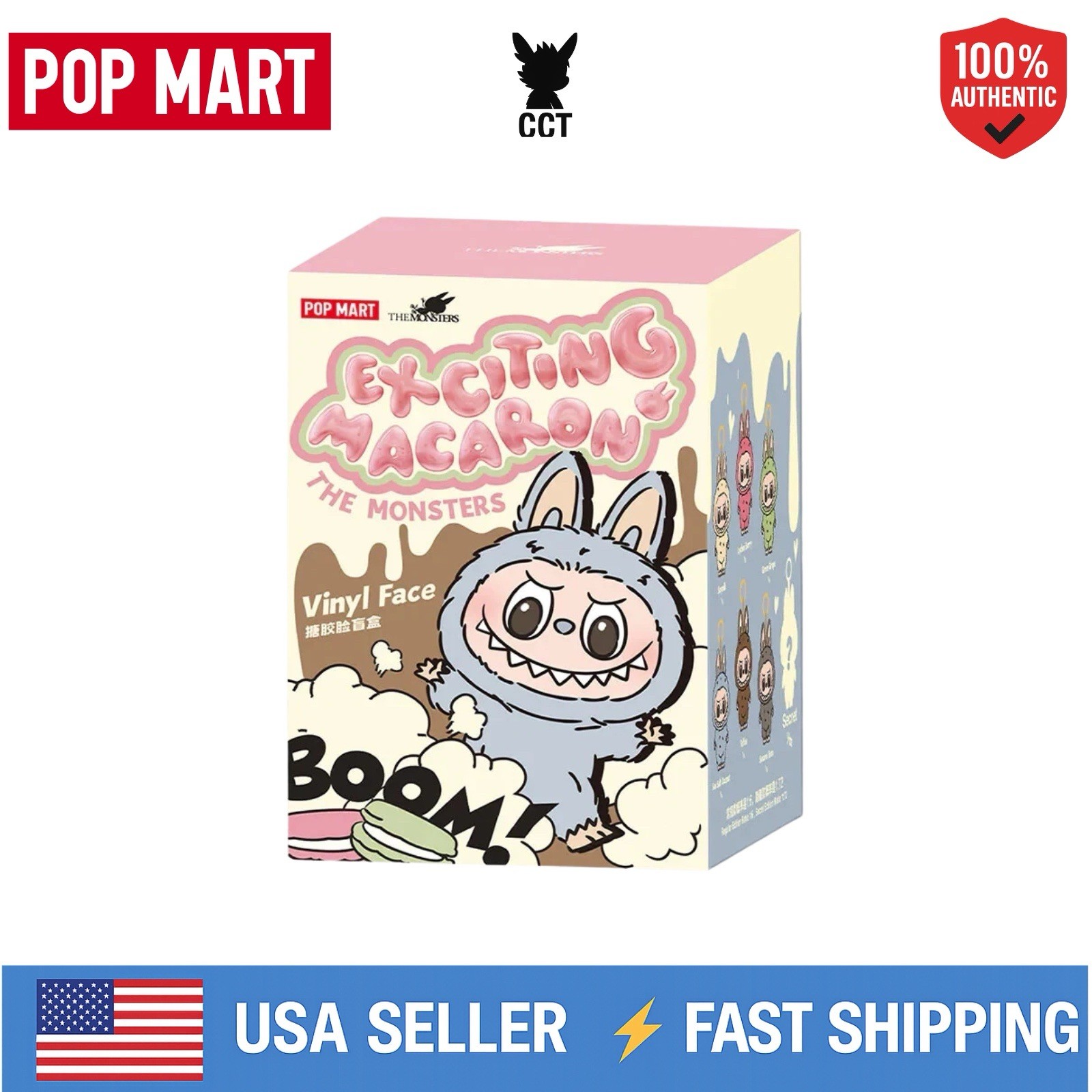 * USA * NEW Authentic Labubu Monsters Exciting Macaron vinyl (Single Blind Box)