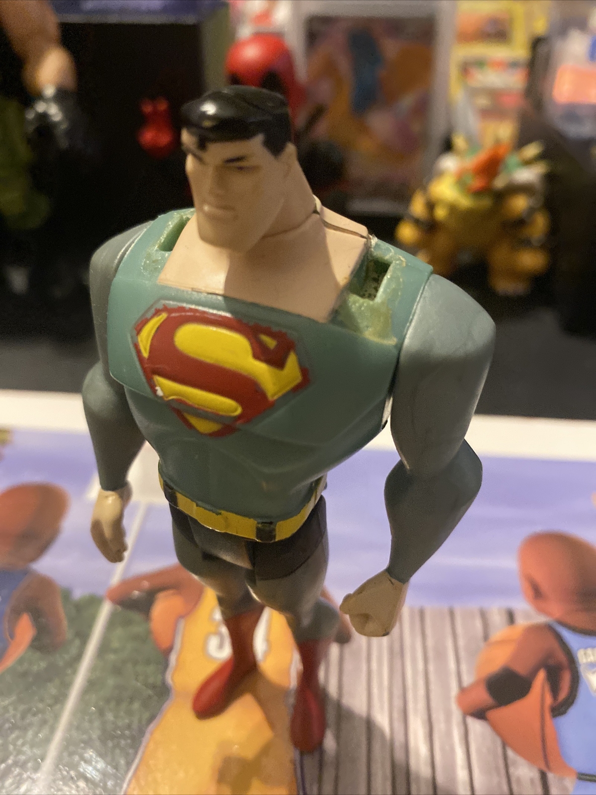 Vintage Animated Superman Action Figure Light Blue/Gray Variant Justice League