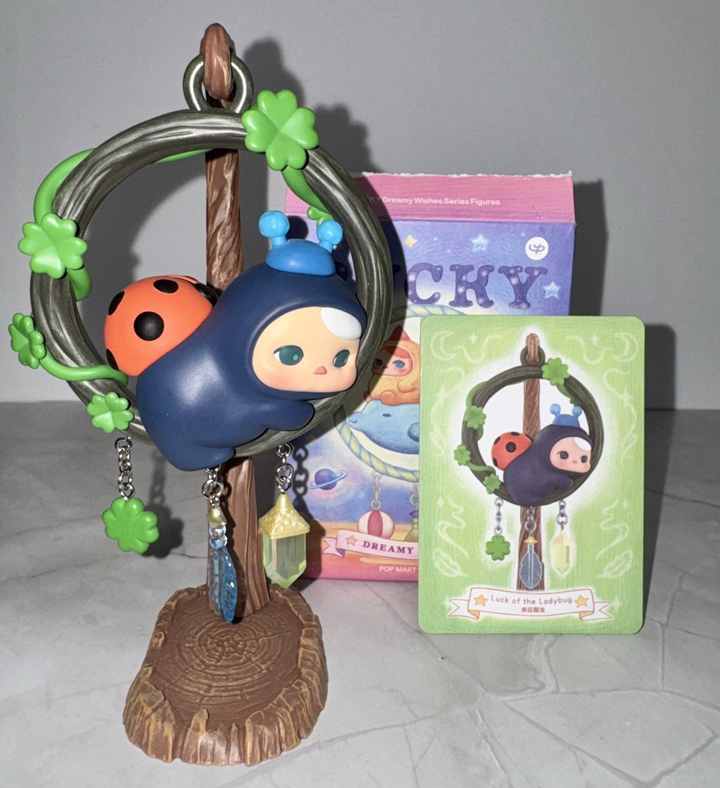 Pop Mart Pucky Dreamy Wishes Series Blind Box Confirmed Luck of the Ladybug