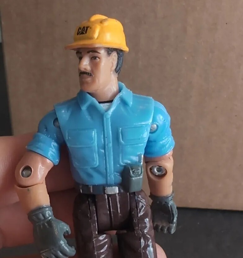 CAT Caterpillar Heavy Equipment Operator Construction Worker Action Figure Toy
