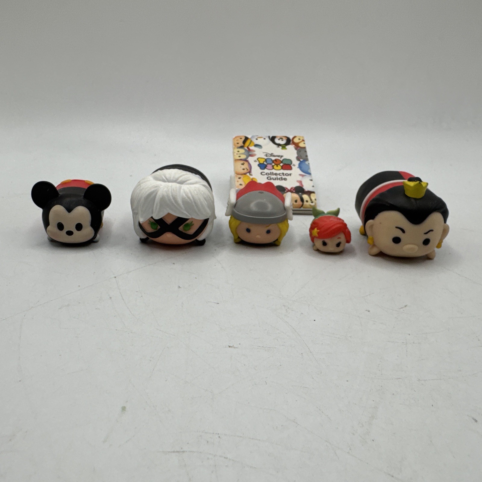 Lot of 5 Disney Tsum Tsum Figures Mickey, Marvel Black Cat, Thor, Ariel, Queen