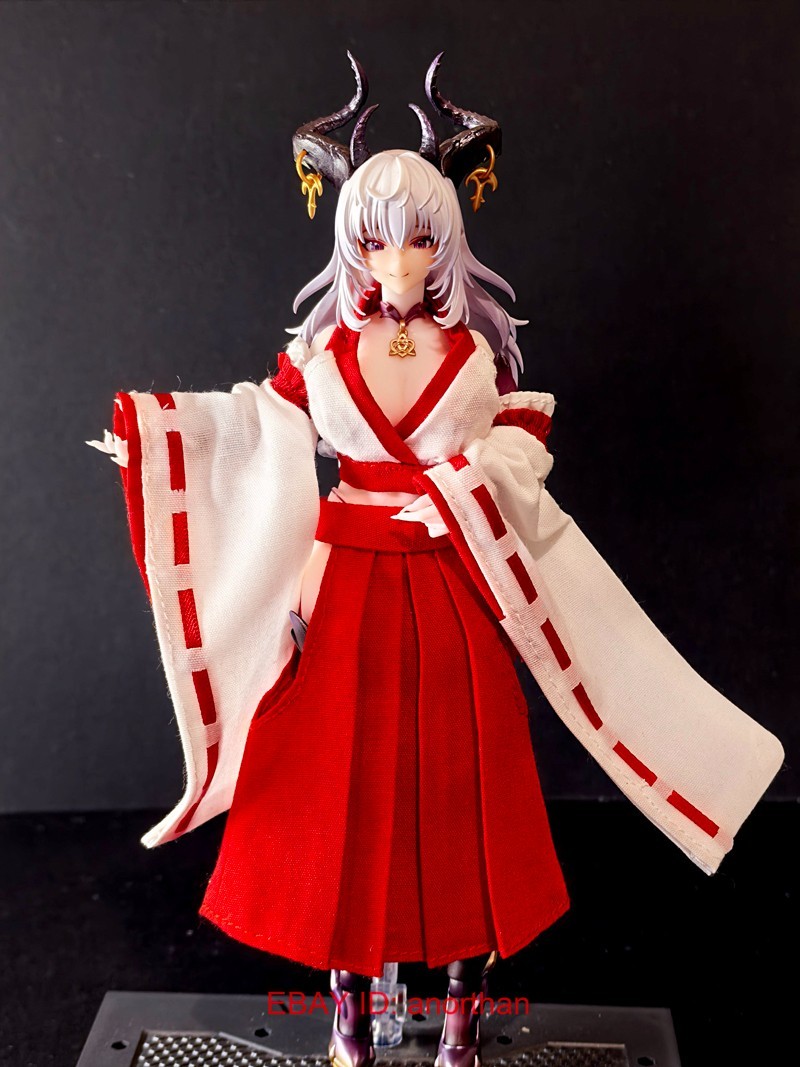 Custom Snail Shell Lustia Miko Kimono Dress 1/12 Scale Action Figure Accessories