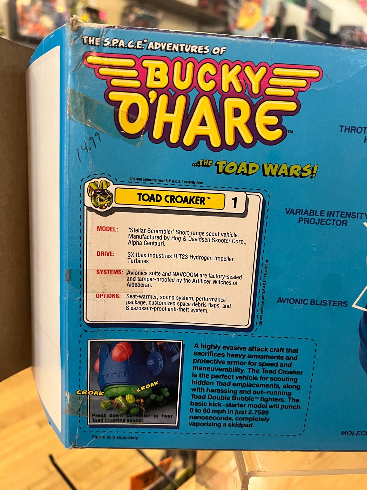 1990 HASBRO BUCKY O&rsquo;HARE TOAD CROAKER STARSHIP COMPLETE WITH ORIGINAL BOX