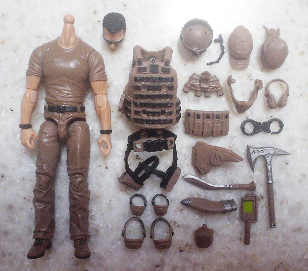 CONTRACT-OPS MALE Marauder Task Force 4&Prime; figure accessories GI Joe Cobra Brown