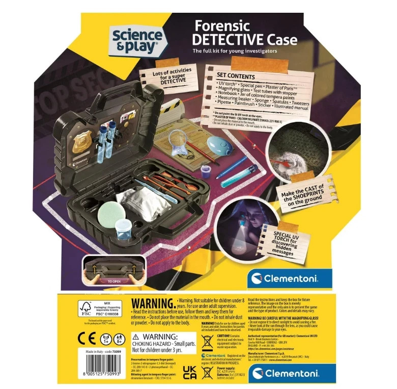 Clementoni – SCIENCE & PLAY: FORENSIC DETECTIVE CASE, Crack the Case (8+ Years)