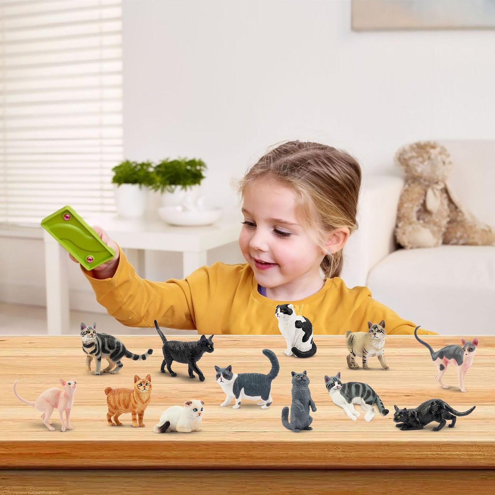 12PCS Cat Figurines, Plastic Cat Figures Realistic Kitten Toys, Cat Cake Topp…