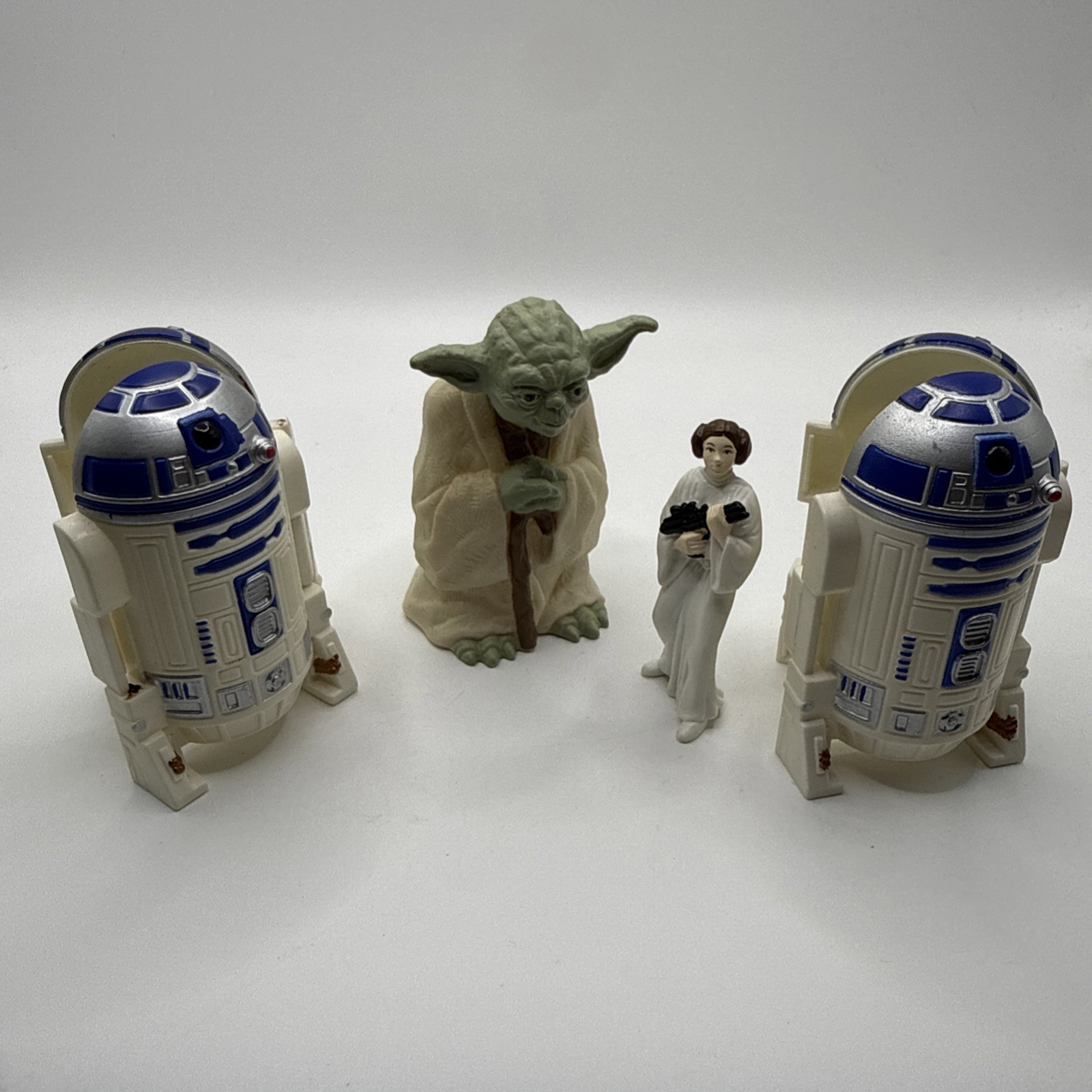 1996 Lucas Films Star Wars R2-D2 Princess Lea and YODA 3&Prime; Figures