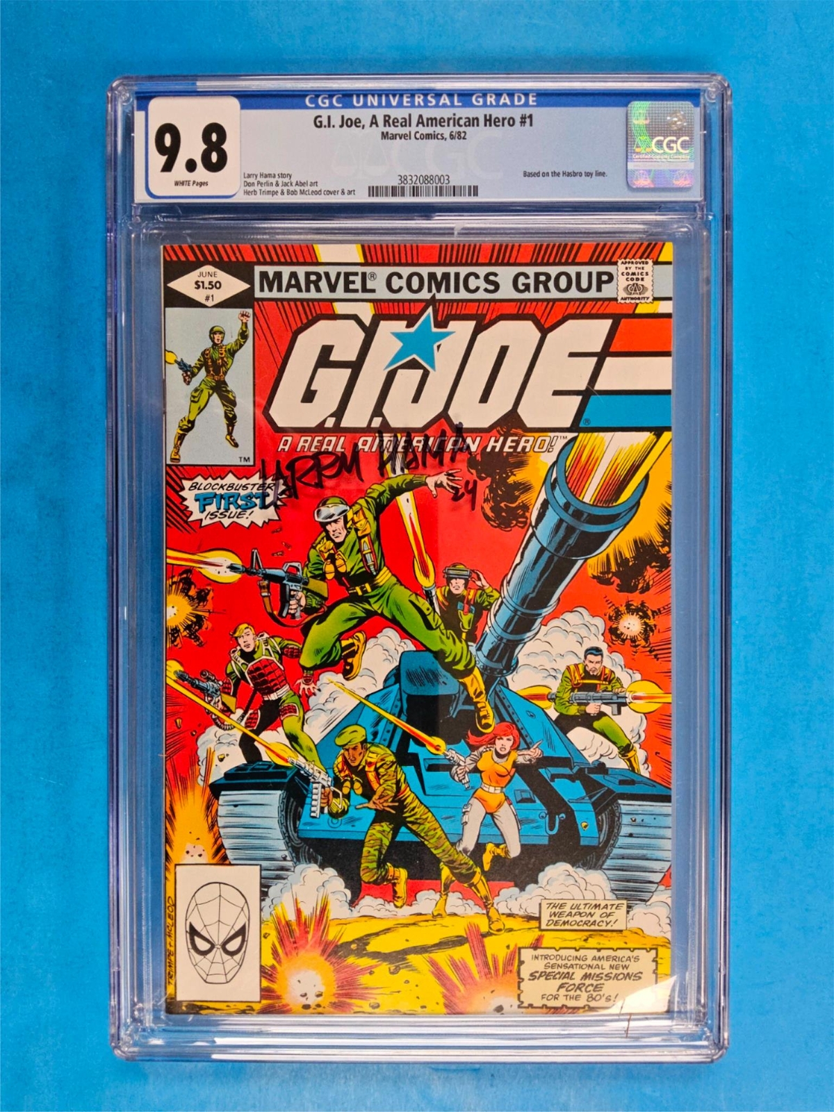 CGC 9.8 MINT ~ GI JOE A Real American Hero Comic 1982 # 1 SIGNED Hama ~MARVEL