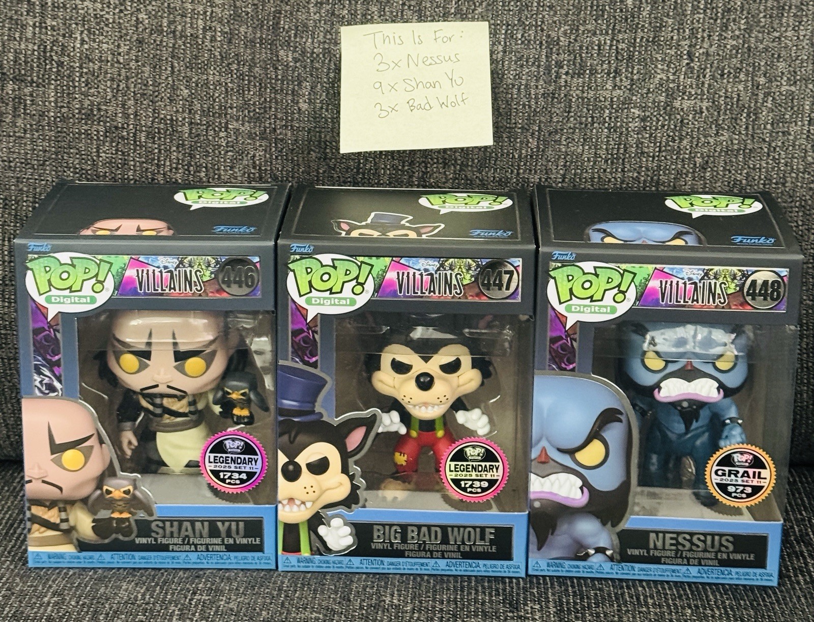 Funko Pop Digital Disney Villains Shan Yu x9 Bad Wolf x3 Nessus x3 15 Pop Bundle