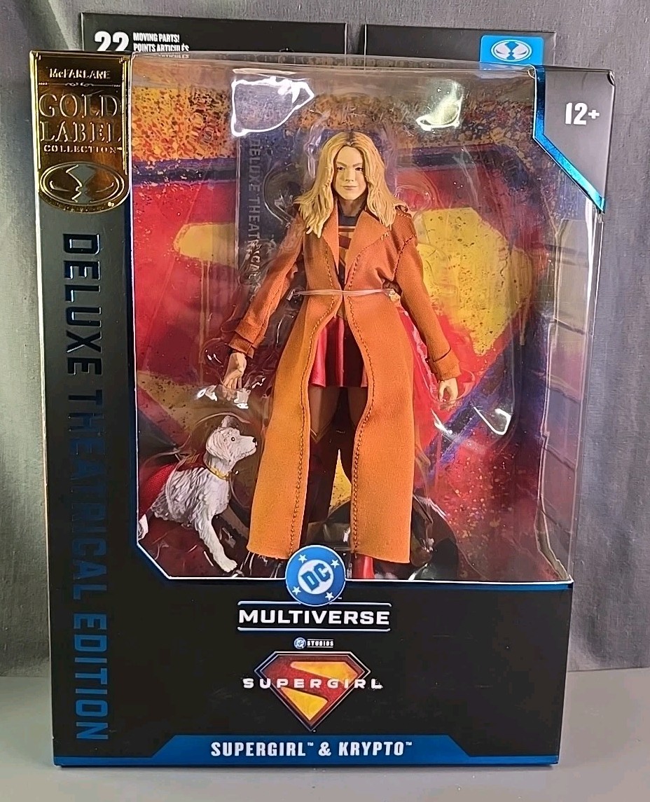 Mcfarlane DC Multiverse Supergirl & Krypto Gold Label Deluxe Theatrical NEW