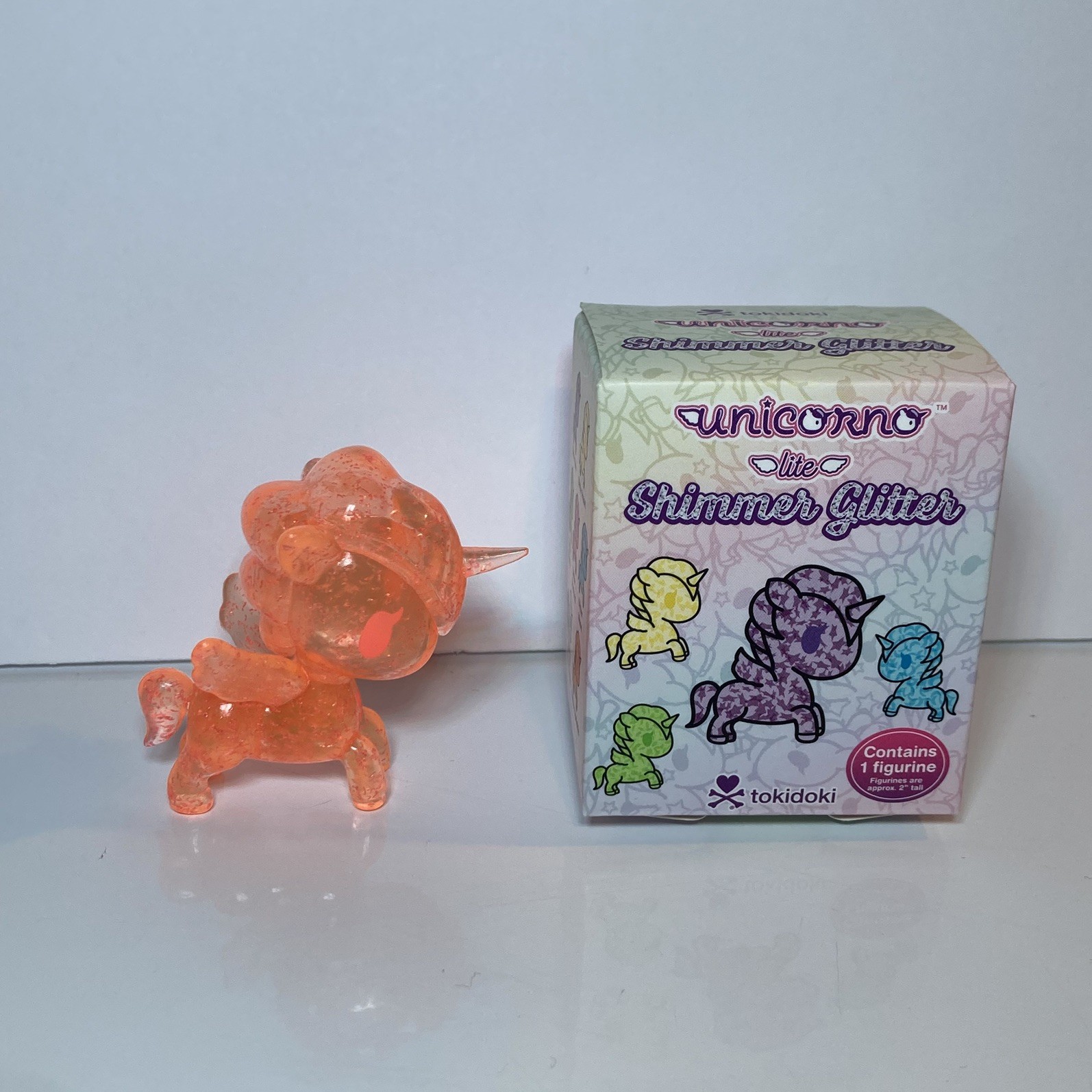 Tokidoki Shimmer Glitter Unicorno Lite Orange Glitter Sprinkle Opened Box