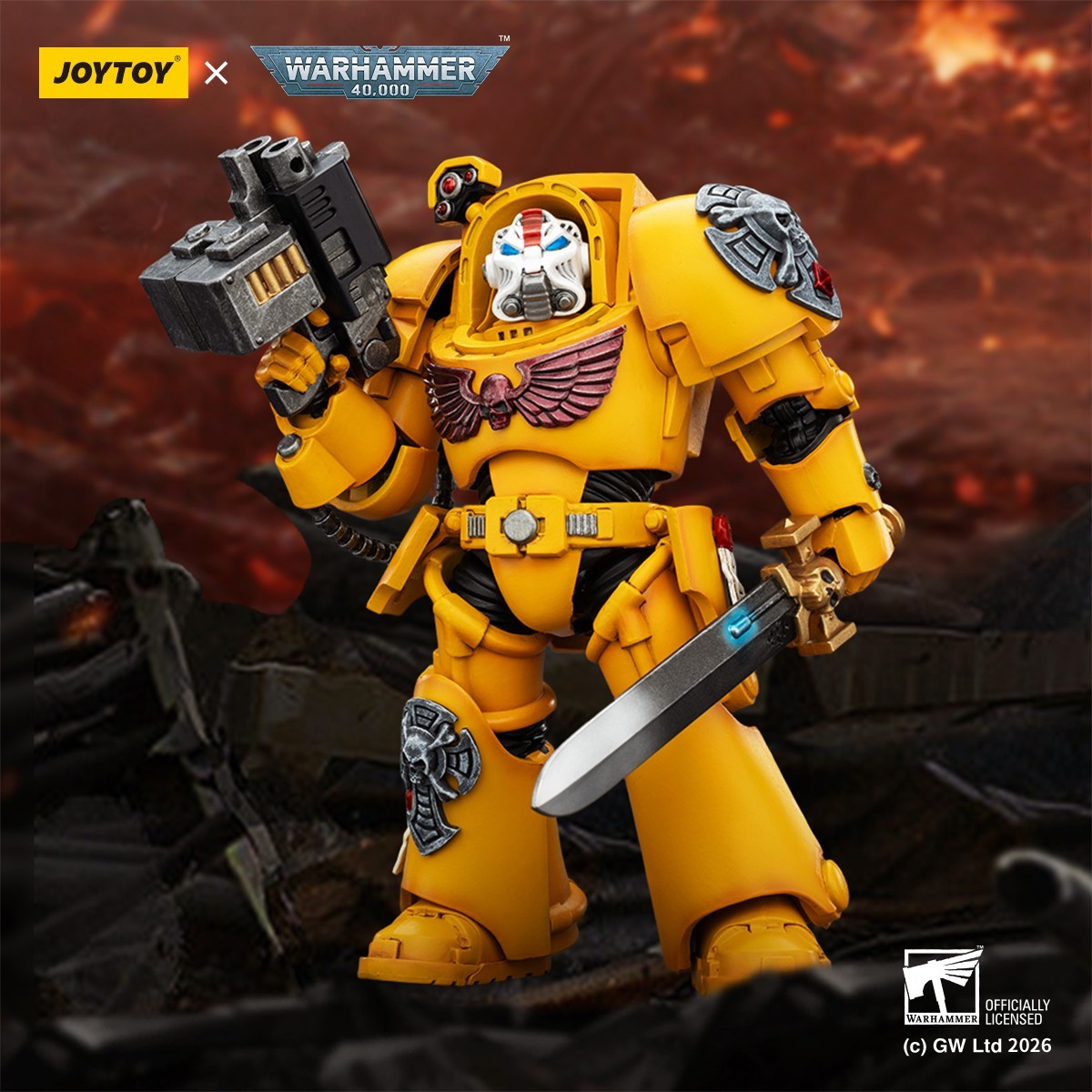 JOYTOY Warhammer 40K 1/18 Action Figures Imperial Fists Terminator 3PCS Model