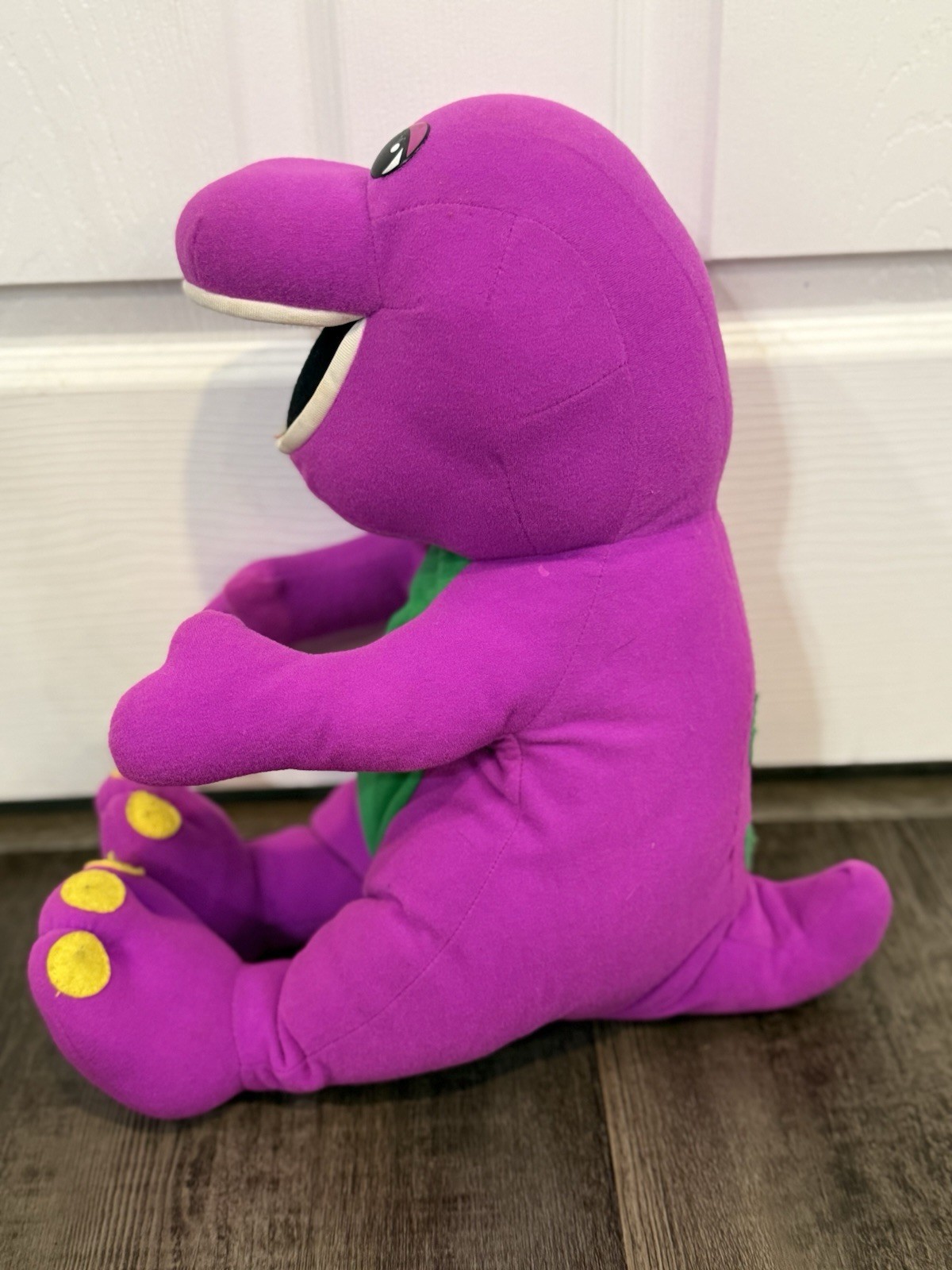 Vintage Playskool TALKING BARNEY 15” Plush Purple Stuffed Animal Works Great!
