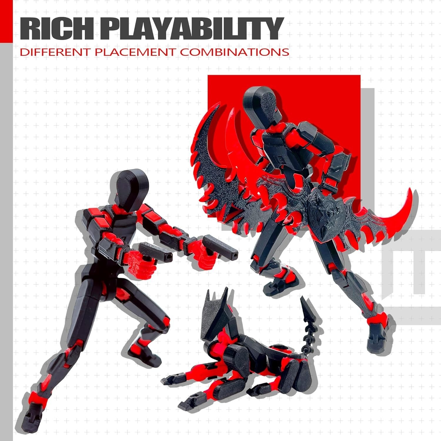 T13 3D Action Figure Set Assembly Completed,Dummy Robot Titan 13 Action Figur…
