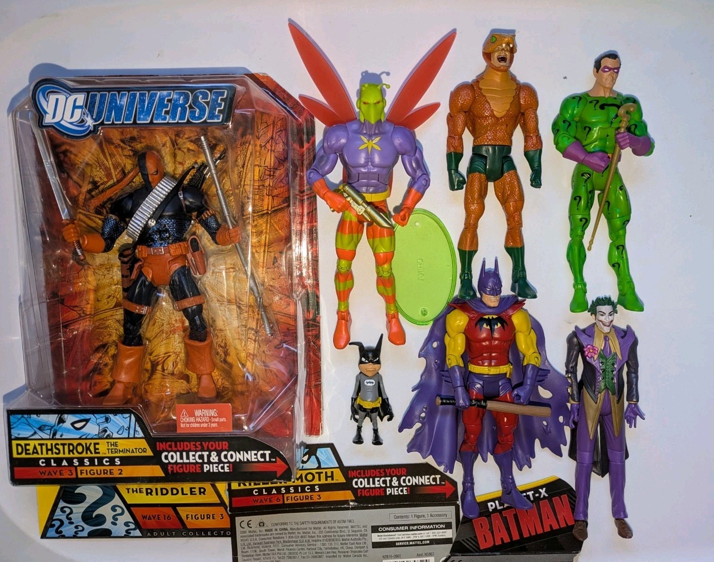 DC Universe Batman Deathstroke The Joker Killer Moth Riddler Copper Figures Lot