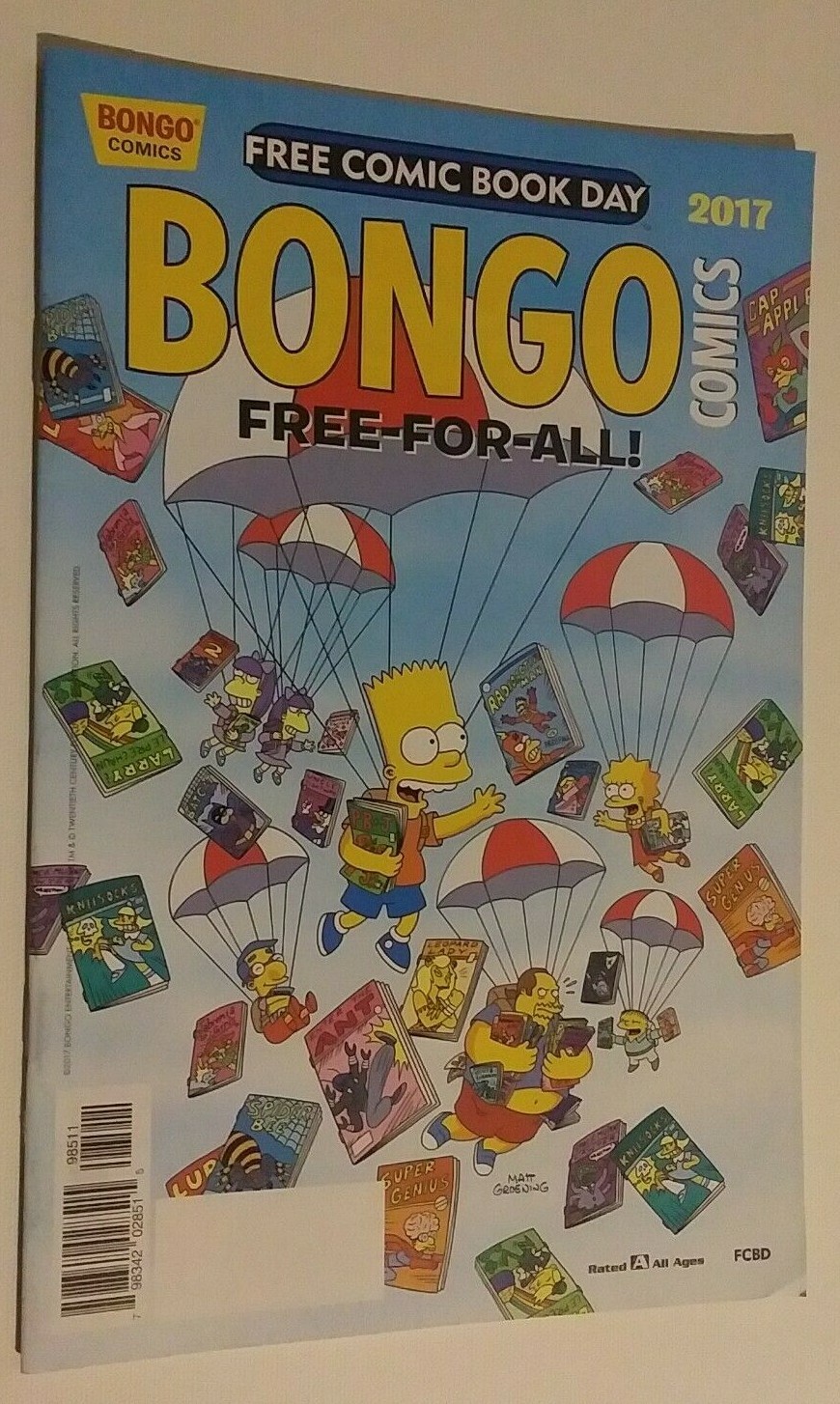 BONGO FCBD 2017 Free for all ages Comic Book Day no stamp unread rated A