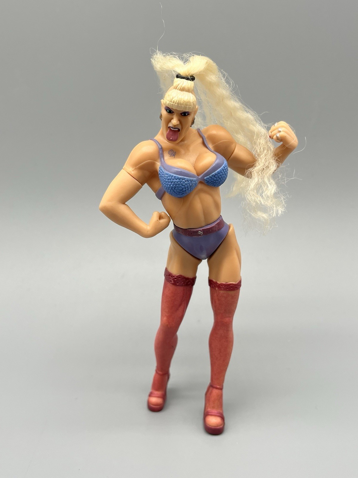 1998 Jakks Pacific WWE WWF Grudge Match Luna Vachon 6&Prime; Action Figure Rare Diva
