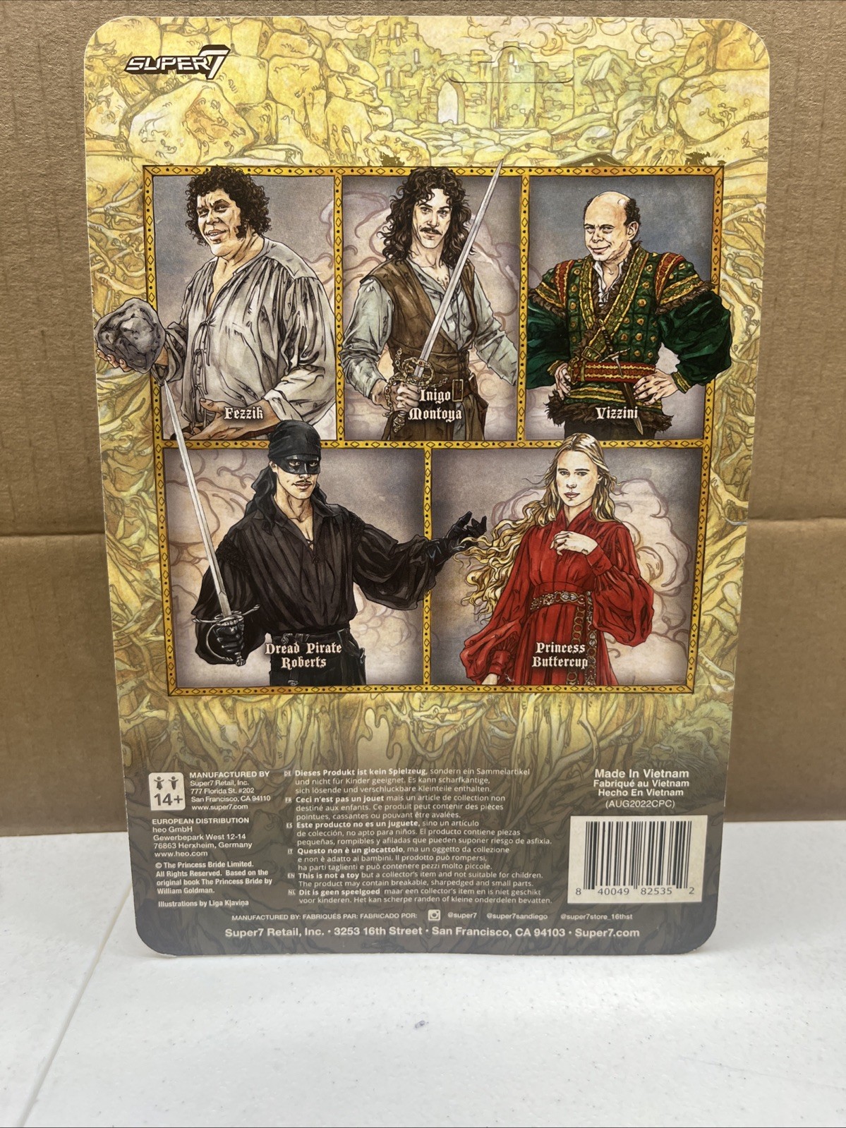 The Princess Bride Super 7 Reaction set Unpunched cards, andre giant, new