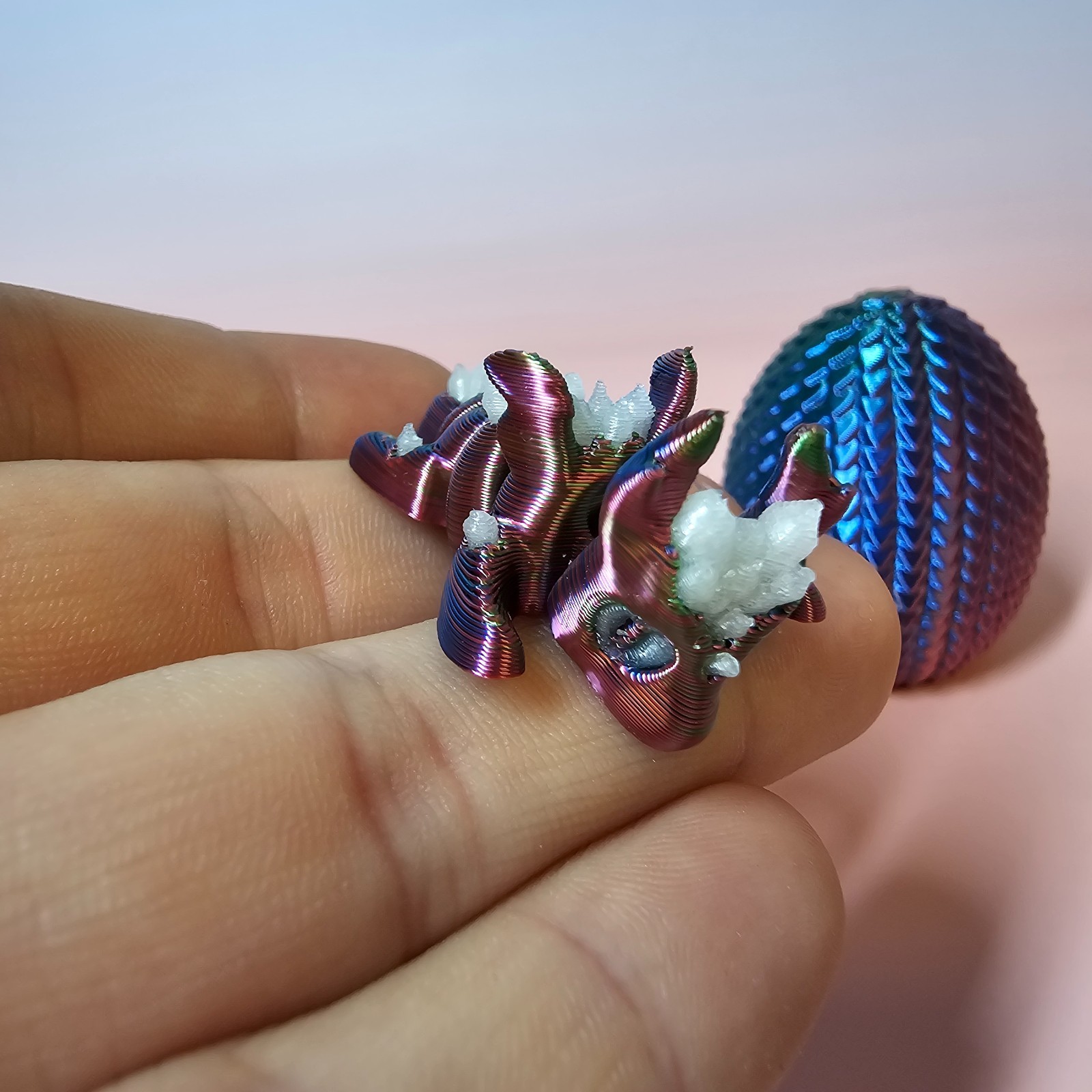 Egg With Crystal Dragon 3D Printed
