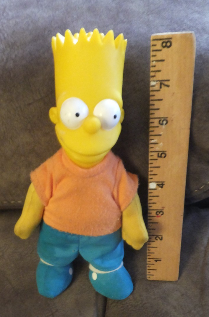 Vintage Bart Simpson Plush Plastic Doll Matt Groening 1990 Gently Used