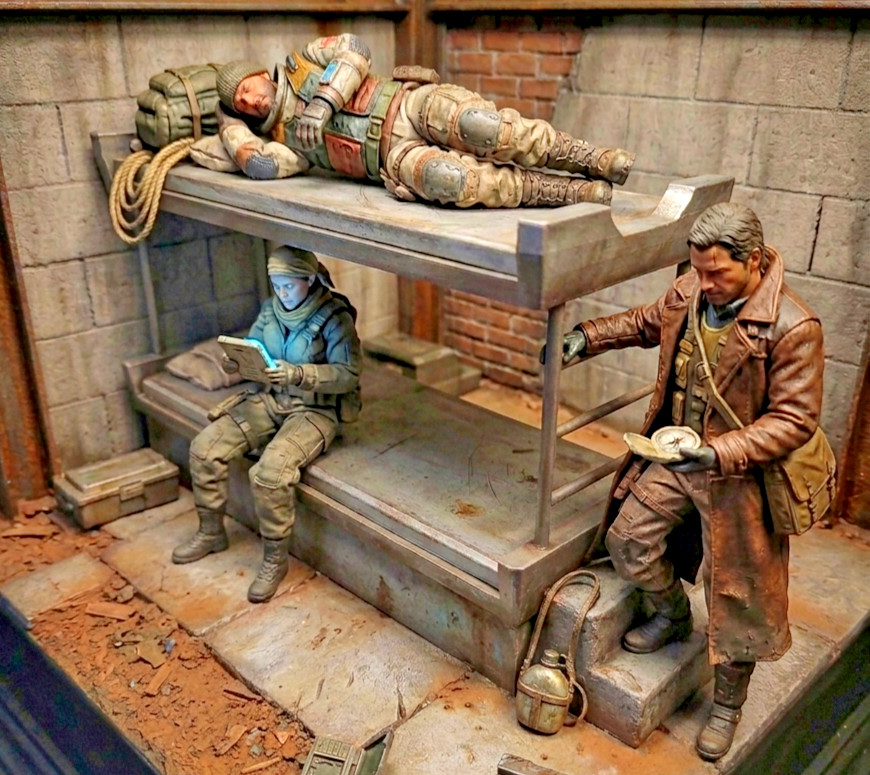 Custom Barrack Soldier Bunk Bed 1:12 1:18 Scale for 6&Prime; or 4&Prime; Figures 3D Printed
