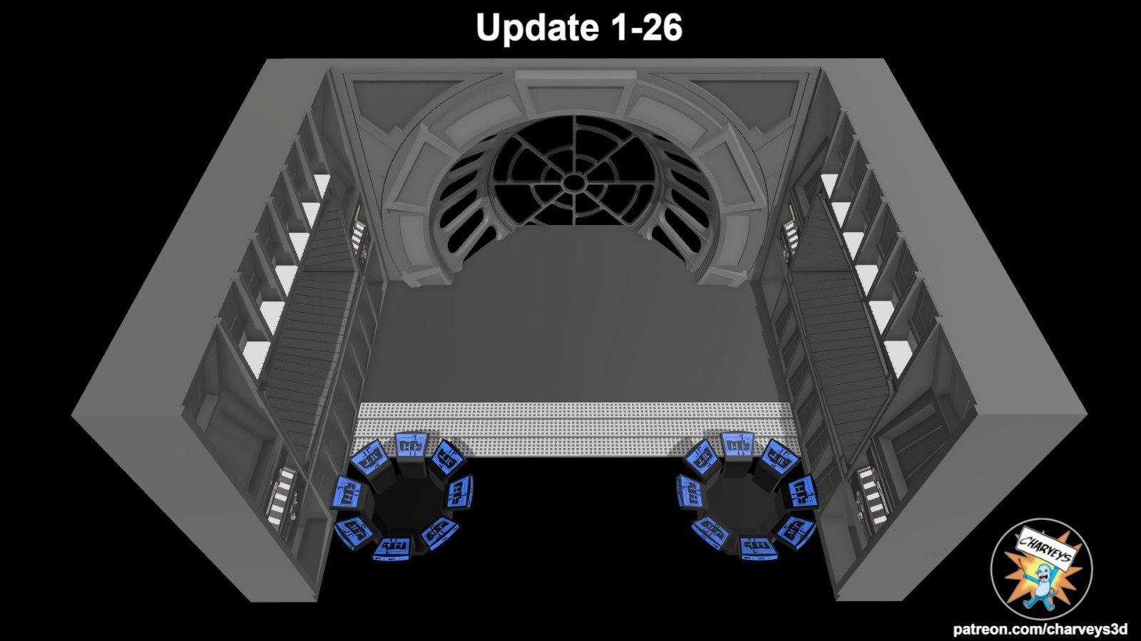 Custom Emperor Palpatine&rsquo;s Throne Room Upper Diorama for 3.75 IN (1:18) FIGURE